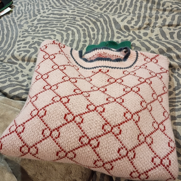 Pink and Red Patterned Sweater - Picture 1 of 1